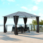 Outsunny Hardtop Canopy Outdoor Gazebo - 13' x 10' - Dark Grey-Steel and aluminum frame for a stable structure 