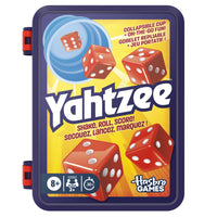 Hasbro Gaming Yahtzee Refresh Board Game - Bilingual-Classic yahtzee gameplay + exciting updates: Risk it all for the Yahtzee game--and score BIG wins! This edition of the popular dice game features a collapsible cup, an all-in-1 storage case with dice-rolling tray, and a modernized look