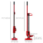 HOMCOM 6600 lb Farm Jack-Lever-ratchet operation for easy lifting or lowering