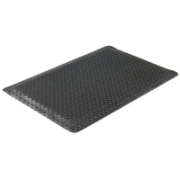 Edgewood Foam Fusion Diamond Plate Surface Laminated Anti-Fatigue Mat - 3' x 4' x 5/8" - Black-Medium Duty