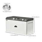PawHut Large Elevated Dog Bowl Stand with Bowl and Storage - White-Metal slide rail with convenient handle allows smooth opening and closing 