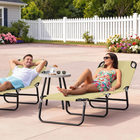 Outsunny Folding Lounge Chair - 5 Position Sun Tanning Chair - Cream White-Breathable oxford fabric is quick-drying, and stays cool in summer