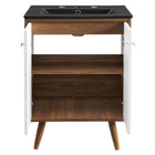Modway Transmit 24" Bathroom Vanity - White/Black-Chrome Hardware