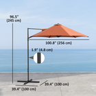 Outsunny Offset Patio Umbrella with 360° Rotation - 8.5' - Orange-360-degree rotation for full shade coverage