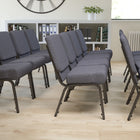 Flash Furniture HERCULES Series 21"W Church Chair with Silver Vein Frame - Dark Grey Fabric-16 Gauge Steel Frame