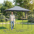 Outsunny 5 ft W x 8.5 ft L Pop Up Grill Gazebo with Shelves - UPF 50+ Outdoor Canopy - Dark Grey-Two side shelves to keep grilling tools, drinks and food within easy reach
