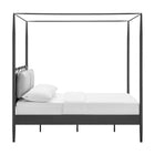 Modway Marlowe 4-Poster Canopy Metal Full Platform Bed - Charcoal-No Box Spring Required