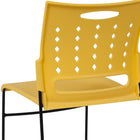 Flash Furniture HERCULES Series Sled Base Stack Chair with Air-Vent Back - Yellow-Ergonomically Contoured Design