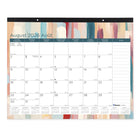 Blueline 12 Months Monthly Academic Desk Pad - August to July - 22" L x 17" W - Splash Design - Bilingual-12 Months, August to July