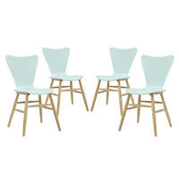 Modway Cascade Dining Chair - Light Blue - 4 Pack-Mid-Century Dining Side Chair