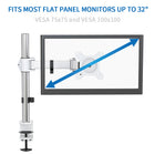 ShoppingAll Single Monitor Mount Stand with Adjustable Arm for 13"-32" Monitor - White-Keep your cables neat and organized with our built-in cable clips, save your desk space and keep your workstation clean