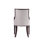 Manhattan Comfort Grand 22.5" Traditional Faux Leather Upholstered Dining Armchair - Light Grey - Set of 2-23.63" L x 21" W x 37.25" H