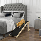 PawHut 59" L Pet Ramp with Non-slip Carpet - Natural-Also a good decoration for your room 