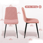HOMCOM Dining Chairs with Metal Legs for Kitchen - Pink - Set of 4-Protective foot pads prevent scratching on floors