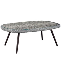Modway Endeavor Outdoor Patio Wicker Rattan Coffee Table - Grey-Modern Outdoor Patio Coffee Table