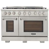 Kucht 48" KFX-X Series Pro Style Natural Gas Range - Stainless Steel-New true simmer burners for precise low heat cooking