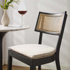 Modway Caledonia Wood Bar Stools - Black Beige - Set of 2-Removable Fabric Cushion