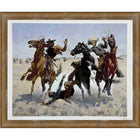 Aiding A Comrade by Frederic Remington - Framed Print - 34" x 30"-High-quality art print professionally matted and framed