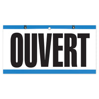 Cosco Open Come In Will Return Indoor/Outdoor Door Sign with Clock - French Text-This door sign features French text to clearly communicate business status to French-speaking customers
