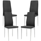 HOMCOM Dining Chairs with Upholstery Seat & Steel Legs - Black - Set of 4-Set of four dining chairs great for dining, conversation, and more