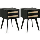 HOMCOM Bedside Tables - Black - Set of 2-Two-piece set offers your room symmetry and clean style