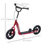 HOMCOM Adjustable Kids Pro Stunt Scooter Street Bike Bicycle Ride On - Red-Adjustable handlebar makes it accessible for kids of many ages