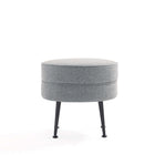 Manhattan Comfort Bailey 18.11" Mid-Century Modern Ottoman - Blue, Grey, Oatmeal, Sage Green with Black Legs - 4 Pack-Home Assembly Required. All Hardware Included