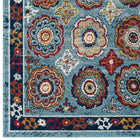 Modway Entourage Odile Distressed Floral Moroccan Trellis Area Rug - 8 ft W x 10 ft L - Blue Red Orange Yellow-Stain Resistant / Easy to Clean