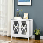 HOMCOM 31.5" L Kitchen Sideboard - White-Fits dining room, kitchen, living room, or other limited spaces needing a bit more storage