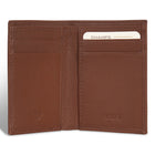 Champs Onyx Leather Vertical Slim Wallet - Brown-Bill compartment