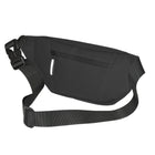Nicci Waist Bag with Front Zipper Pocket - Black-Back zipper pocket 