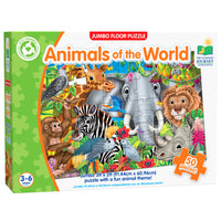 University Games The Learning Journey Jumbo Floor Puzzles: Animals of the World - Animal Recognition Puzzle For Kids - Fun Floor Puzzle With Animals-Increase concentration & focus