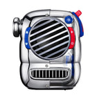 Divoom Spark Pop Designer Bluetooth Speaker - Blue-Unique semi-sectional design: Combines premium zinc alloy electroplating with a transparent PVC shell, inspired by trendy designer toys and mechanical aesthetics