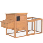 PawHut 75" Wooden Hen House with Openable Top - Orange-Living house, nesting box, run backyard all in a deluxe chicken coop 