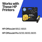 HP 935XL Yellow High Yield Original Ink Cartridge (C2P26AN)-The package includes one yellow ink cartridge for use with a compatible ink-jet printer