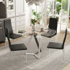 HOMCOM Dining Chairs with Upholstery Seat & Steel Legs - Black - Set of 4-Colour: Black