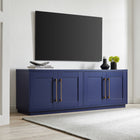 Hudson&Canal Tillman TV Stand for TV's up to 75" - Dark Blue-Features easy assembly