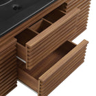 Modway Render 48" Wall-Mount Bathroom Vanity - Walnut/Black-9
