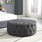 Modway Amour Upholstered Fabric Ottoman - Grey-Solid Wood and Plywood