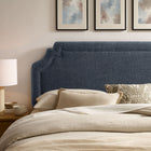 Modway Magnolia Upholstered Fabric King Size Headboard - Slate Blue-Scalloped Silhouette