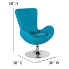 Flash Furniture Egg Series Aqua Fabric Side Reception Chair-CA117 Fire Retardant Foam