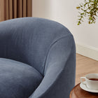 Modway Sadie Slipcovered Linen-Blend Round Accent Chair - Denim-Spring Support
