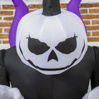 Outsunny 7' Inflatable Ghost with Horns Halloween Decoration-Type: Inflatable Halloween Ghost with Horns on its Back Outstretched Paws to Scaring You 