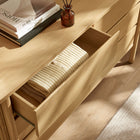 Modway Cadence 6-Drawer Curved Dresser - Oak-Cylindrical Legs