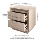 Hudson&Canal Emmett Rectangular Nightstand - 24" W - Alder White-Product Dimensions: 23.63" L x 18" W x 24" H