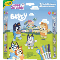 Crayola Bluey Scribble Scrubbie Playset - 3 Bluey Characters-Scribble scrubbies toy: adopt 3 pets with this scribble scrubbie bluey playset featuring 3 bluey characters, 4 washable scribble scrubbie markers, & 1 scrub brush