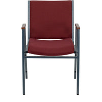 Flash Furniture HERCULES Series Heavy Duty Burgundy Patterned Fabric Stack Chair with Arms-Multipurpose Stack Chair