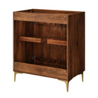 Modway Vernon 30" Fluted Wood Vanity Cabinet Without Sink - Walnut-Fluted Circular Front Door Design