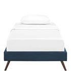 Modway Loryn Fabric Twin Bed Frame with Round Splayed Legs - Azure-Non-Marking Foot Glides