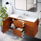 Modway Scenic 48" Wall-Mount Bathroom Vanity - Cherry/White-Drywall Friendly Mounting Cleat